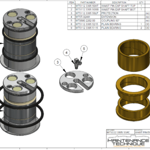 110MM WAIST PIN EXPANDING SHAFT KIT - OVERSIZE KIT