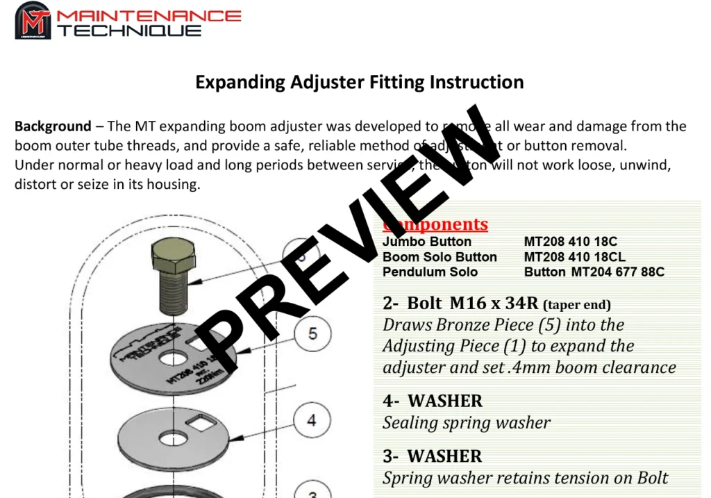 MTU10088 - Work Instruction - MT Zoom Adjuster Fitting Procedure