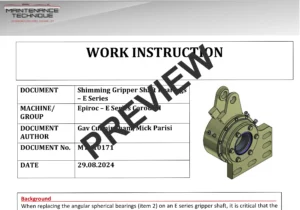MTU10171 - Work Instruction - Shimming Gripper Shaft Bearings