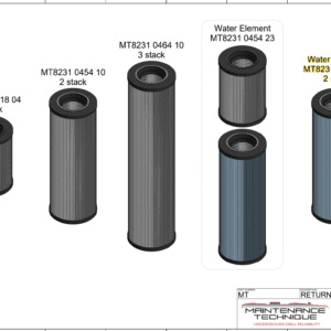 WATER ELEMENT - HYDRAULIC RETURN FILTER (2 STACK)