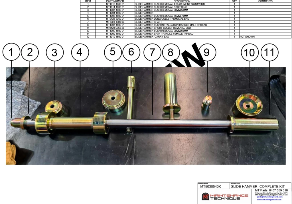 MT250719 SLIDE HAMMER CATALOGUE PAGE-Model