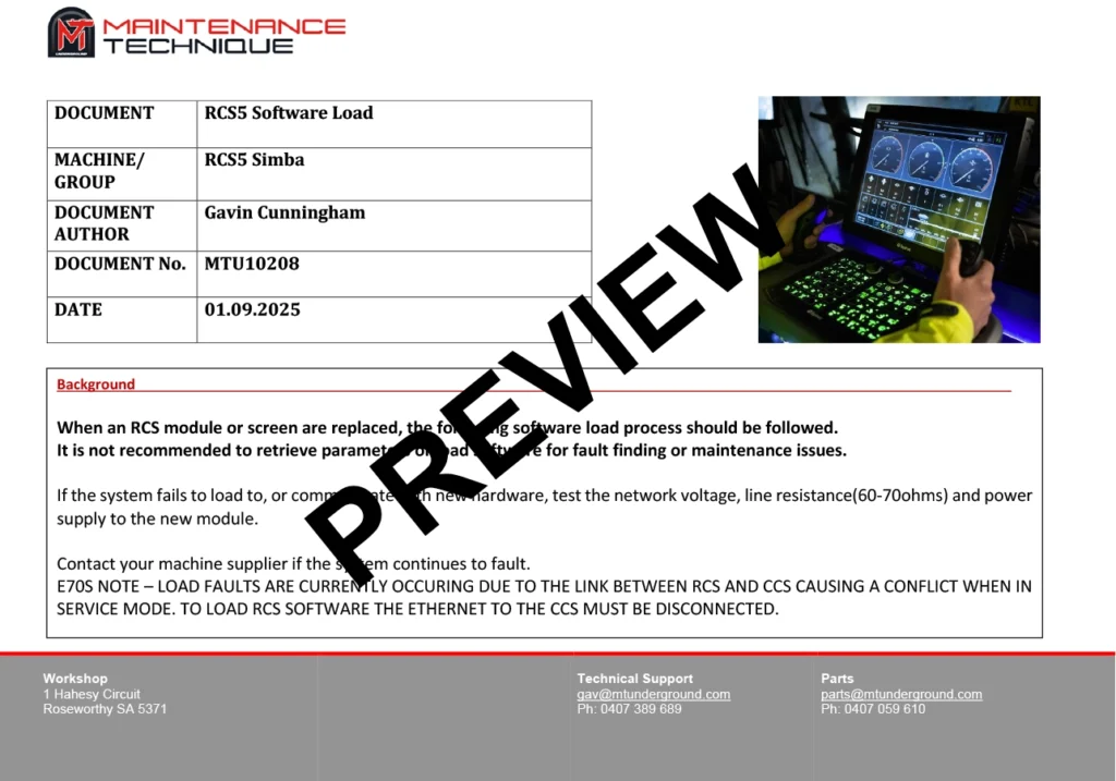 MTU10208-Work-Instruction-RCS5-Software-Load