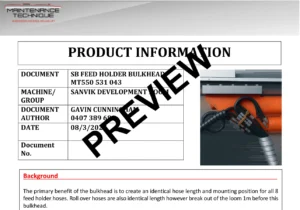 MT251006 SB FEED HOLDER BULKHEAD MT550 531 043