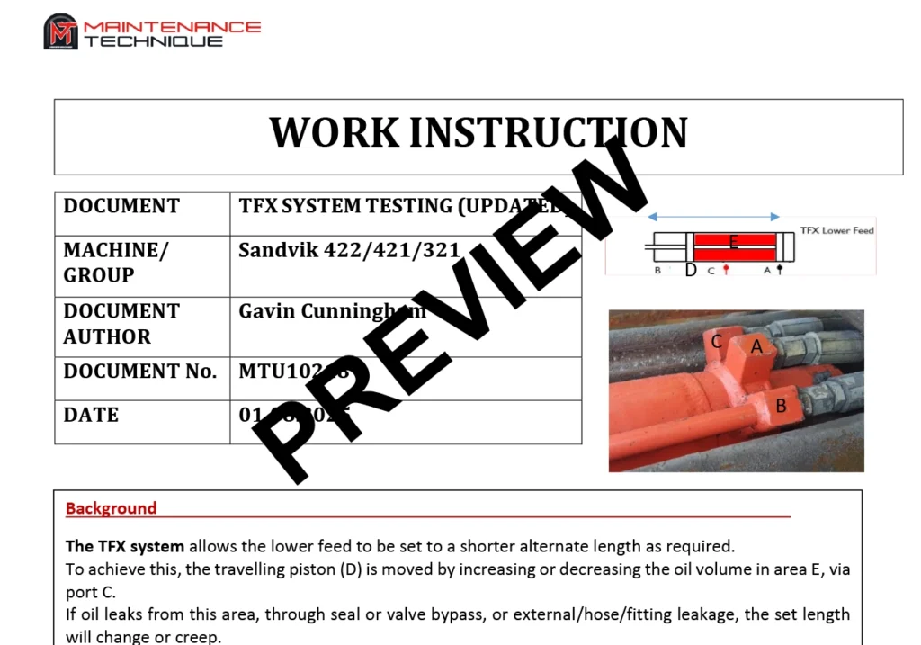 MTU10218 - Work Instruction - TFX Cylinder Testing