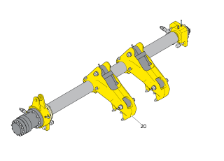 E SERIES - GRIPPER SHAFT COMPLETE - WITH ARMS