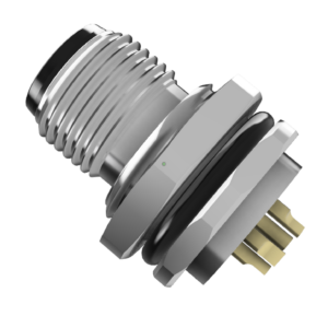 MALE 'A' CODED M12 4PIN BULKHEAD (PG9 REAR MOUNT)
