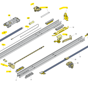 6000 MD20 RIGHT COMPLETE TOP RAIL OF 16/10 SPLIT FEED WITH ENCAPSULATED HOSE LOOM