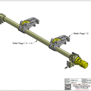 E SERIES - GRIPPER SHAFT COMPLETE - WITH ARMS 1.5M RHS27E
