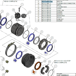 3060 FLUSHING HEAD KIT HD - INC GUIDE RINGS - V2