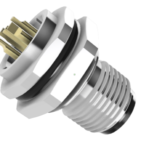 M12 MALE 5PIN 'A' CODED WIRE SOLDER ON (M18 REAR MOUNT)