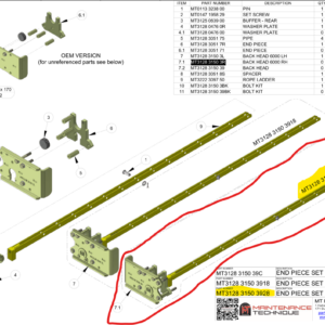 END PIECE SET - REMOVABLE LADDER - RH