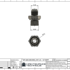 ADAPTER 9/16" JIC - G1/2" BSPP