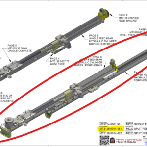 LEFT COMPLETE 16/10 SPLIT FEED MD20 WITH ENCAPSULATED HOSE LOOM
